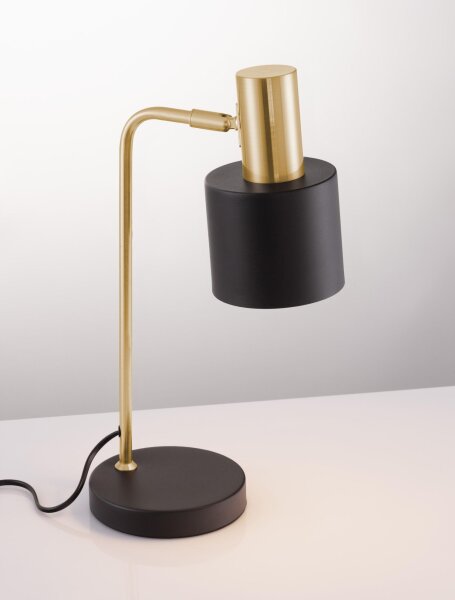 Tischlampe Retro in Gold Schwarz 44 cm E14 Metall OLLIE