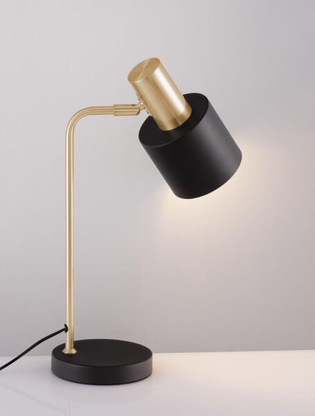 Tischlampe Retro in Gold Schwarz 44 cm E14 Metall OLLIE