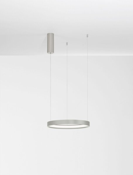 LED Pendelleuchte in Silber gebürstet Ø 40 cm dimmbar Ring
