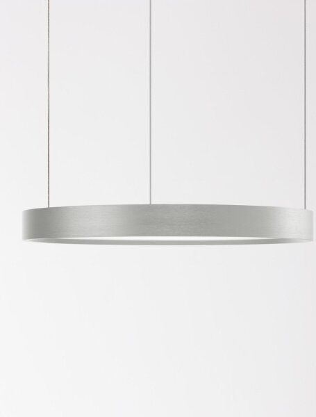 LED Pendelleuchte in Silber gebürstet Ø 40 cm dimmbar Ring