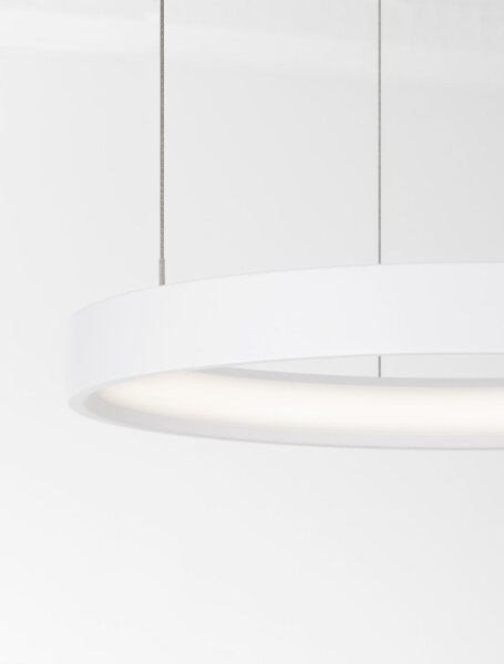 LED Hängeleuchte Weiß Ø 40 cm dimmbar höhenverstellbar Ring
