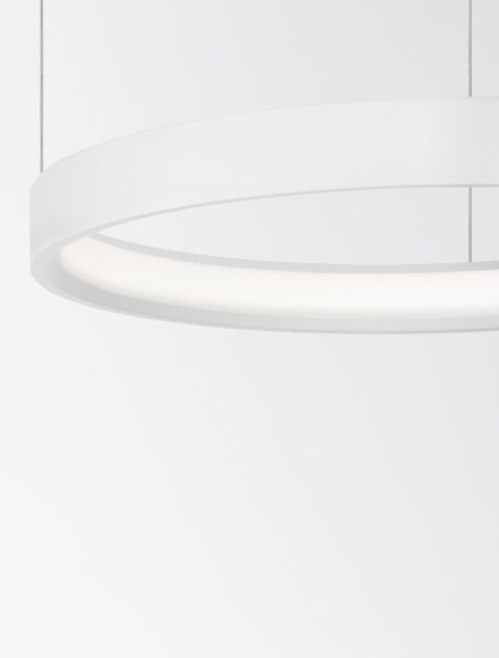 LED Hängeleuchte Weiß Ø 40 cm dimmbar höhenverstellbar Ring