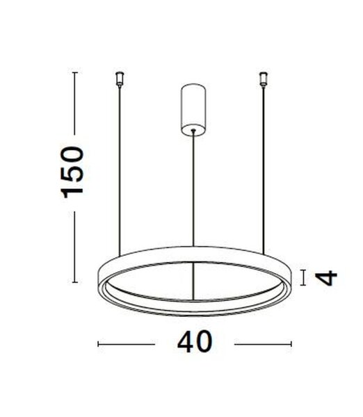 LED Hängeleuchte Schwarz Ø 40 cm dimmbar Ring warmweiß