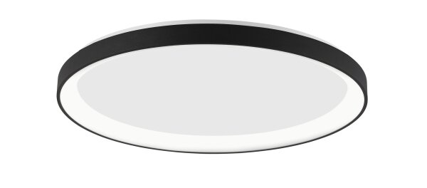 LED Deckenlampe rund Ø 58 cm Schwarz dimmbar warmweiß flach