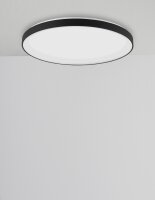 LED Deckenlampe Schwarz Ø 48 cm dimmbar flach...
