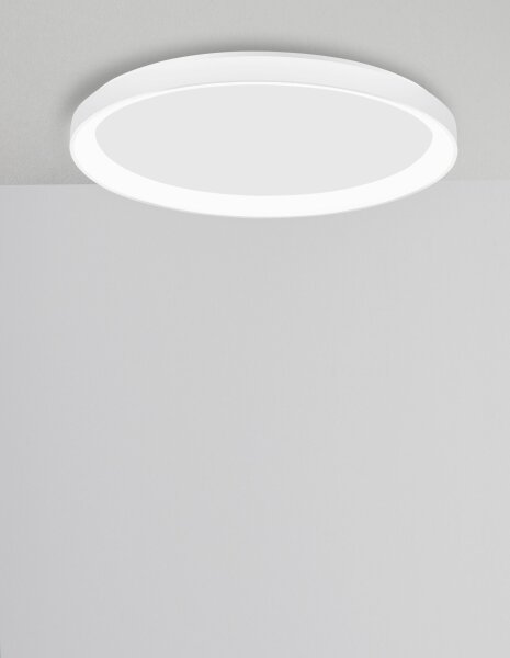 Runde LED Deckenleuchte Weiß Ø 48 cm dimmbar flach warmweiß