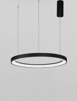 LED Pendelleuchte Ø 58 cm dimmbar Schwarz...