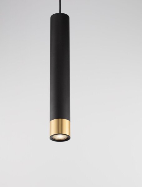 Pendelleuchte schmal GU10 Ø 6 cm in Schwarz Gold OTIS Modern