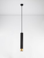 Pendelleuchte schmal GU10 Ø 6 cm in Schwarz Gold...