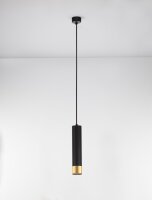 Hängelampe in Schwarz Gold Ø 6 cm GU10 schmal...