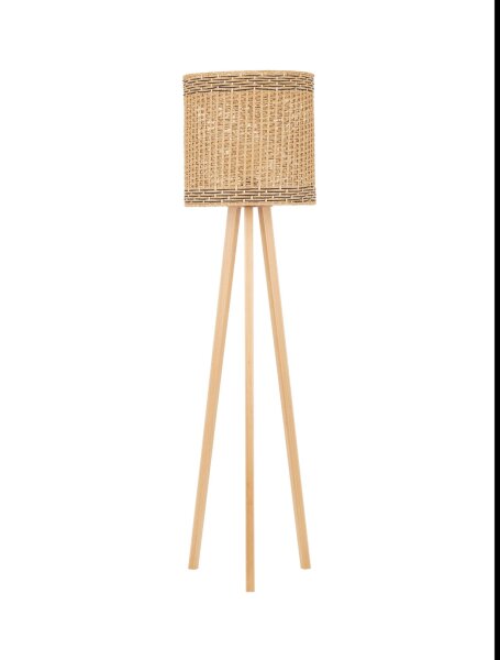 Stehlampe Dreibein E27 165 cm Natur Holz Seegras 2 flammig