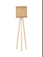 Stehlampe Dreibein E27 165 cm Natur Holz Seegras 2 flammig