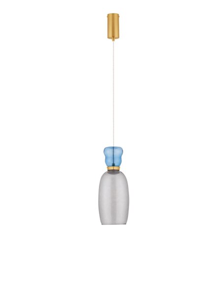 LED Pendelleuchte schmal Ø 15 cm in Gold Grau Blau warmweiß