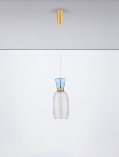 LED Pendelleuchte schmal Ø 15 cm in Gold Grau Blau warmweiß