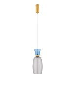 LED Pendelleuchte schmal Ø 15 cm in Gold Grau Blau...