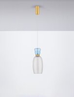 LED Pendelleuchte schmal Ø 15 cm in Gold Grau Blau...