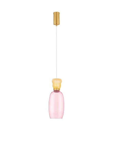 LED Hängeleuchte in Gold Rosa Gelb Ø 15 cm höhenverstellbar