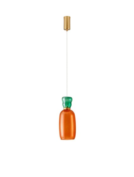 LED Hängelampe Ø 15 cm in Gold Orange Grün höhenverstellbar