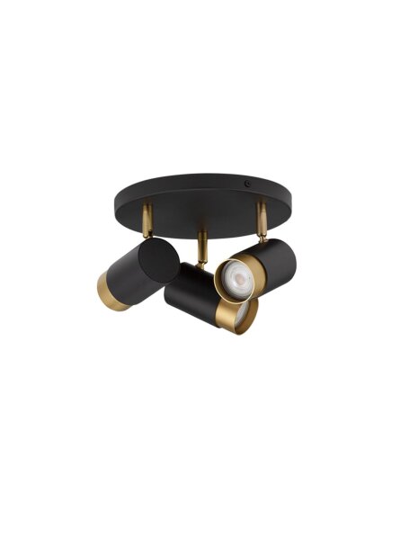 Spotleuchte Retro in Schwarz Gold Ø 22 cm GU10 schwenkbar