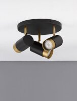 Spotleuchte Retro in Schwarz Gold Ø 22 cm GU10...