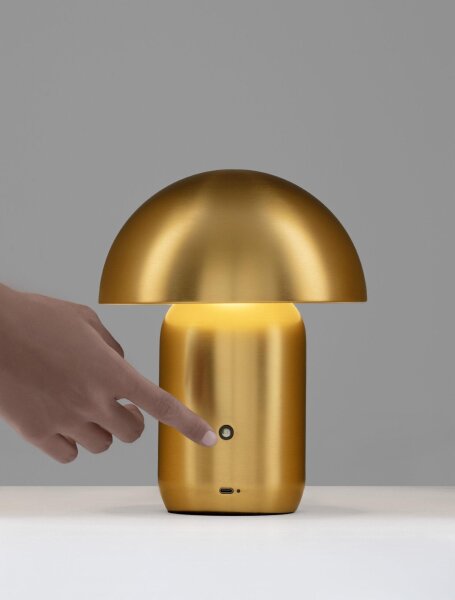 LED Tischleuchte in Gold 26 cm Touch Dimmer warmweiß Modern