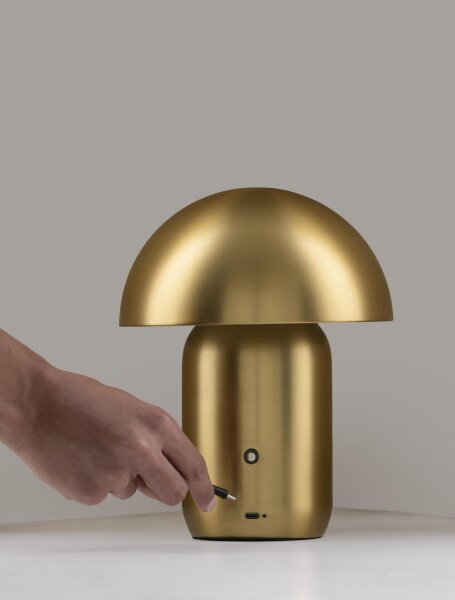 LED Tischleuchte in Gold 26 cm Touch Dimmer warmweiß Modern