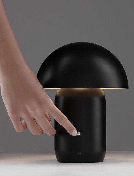 LED Nachttischlampe Schwarz 26 cm Touch Dimmer warmweiß
