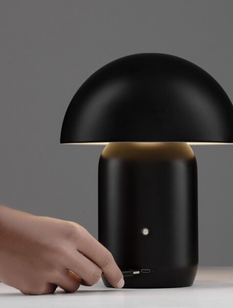 LED Nachttischlampe Schwarz 26 cm Touch Dimmer warmweiß