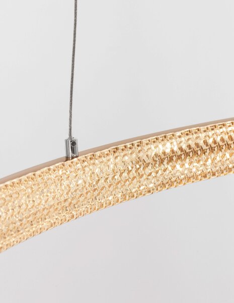 LED Kronleuchter Ring Ø 60 cm in Antik Gold dimmbar warmweiß