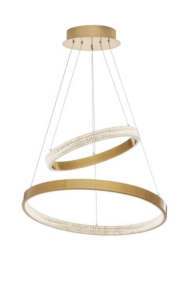 LED Kronleuchter in Antik Gold Ø 60 cm dimmbar Ring warmweiß