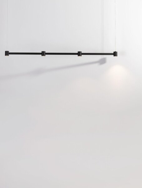 LED Pendelleuchte 118 cm lang Schwarz dimmbar 4 flammig