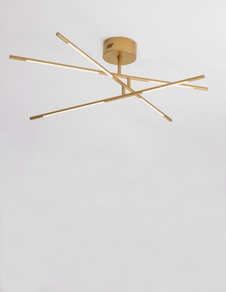 LED Deckenlampe in Gold 84 x 77 cm dimmbar schwenkbar Design