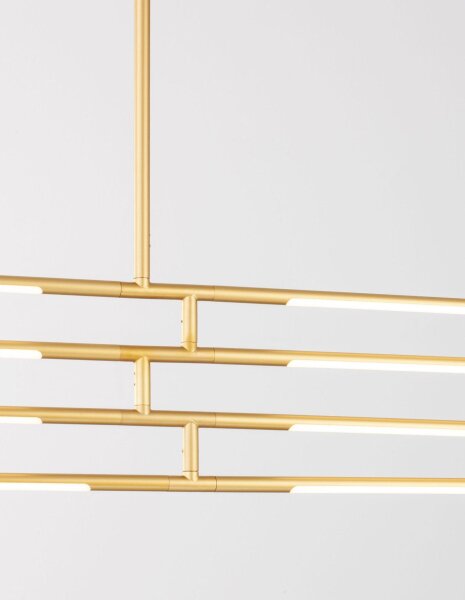 LED Deckenlampe 84 x 80 cm in Gold dimmbar schwenkbar Design