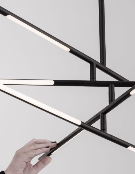 LED Deckenleuchte dimmbar Schwarz 84 x 80 cm schwenkbar