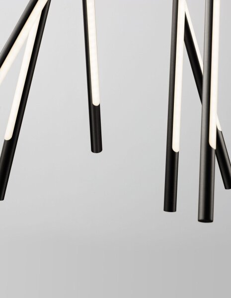 LED Pendelleuchte Ø 85 cm dimmbar Schwarz höhenverstellbar
