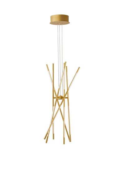 LED Hängelampe in Gold Ø 85 cm dimmbar Design Metall 5397 lm
