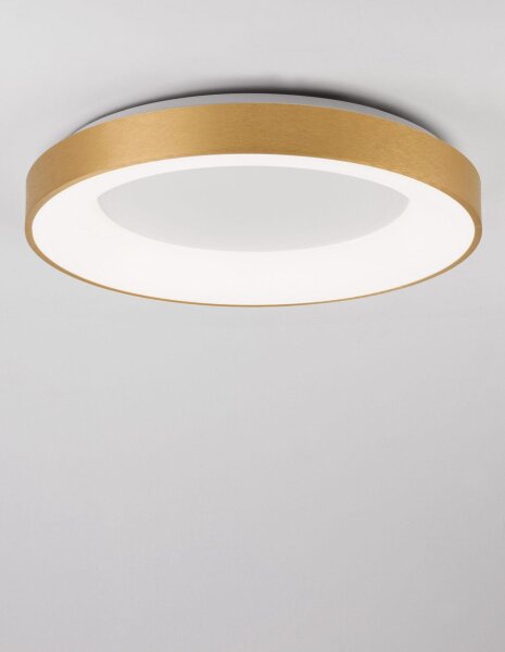 LED Deckenlampe rund Ø 60 cm in Gold gebürstet dimmbar flach