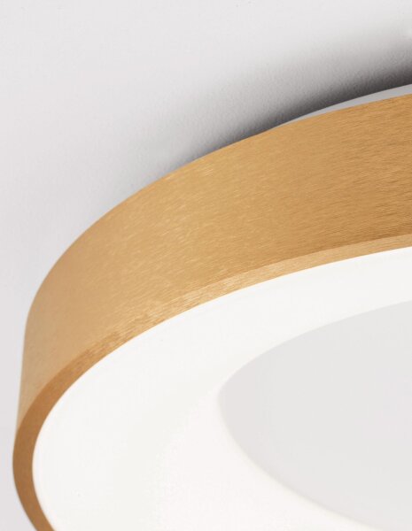 LED Deckenlampe rund Ø 60 cm in Gold gebürstet dimmbar flach