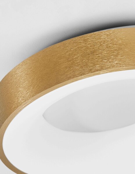 LED Deckenlampe in Gold gebürstet Ø 38 cm dimmbar rund PERRY