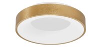 LED Deckenlampe in Gold geb&uuml;rstet &Oslash; 38 cm dimmbar rund PERRY