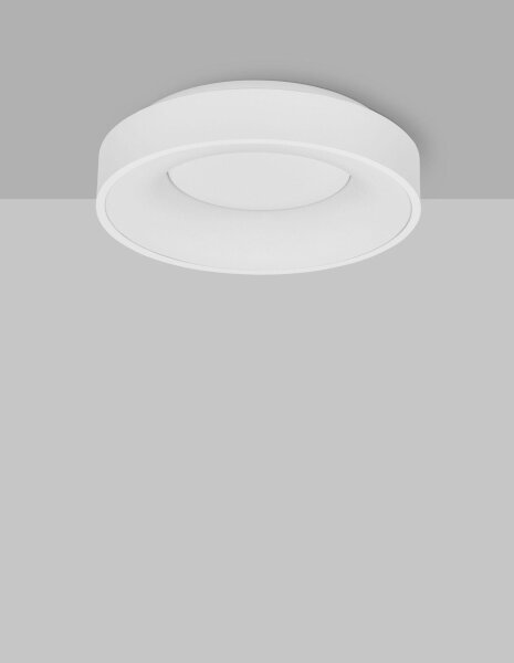 LED Deckenlampe Ø 38 cm Weiß dimmbar rund warmweiß flach
