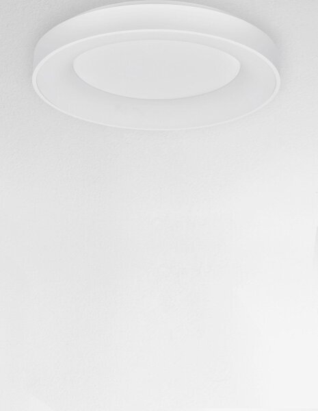 LED Deckenleuchte dimmbar Weiß Ø 60 cm rund warmweiß flach