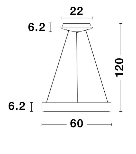 LED Kronleuchter Ø 60 cm dimmbar in Gold gebürstet Ring