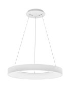 Runder LED Kronleuchter &Oslash; 60 cm Wei&szlig; dimmbar Ring warmwei&szlig;