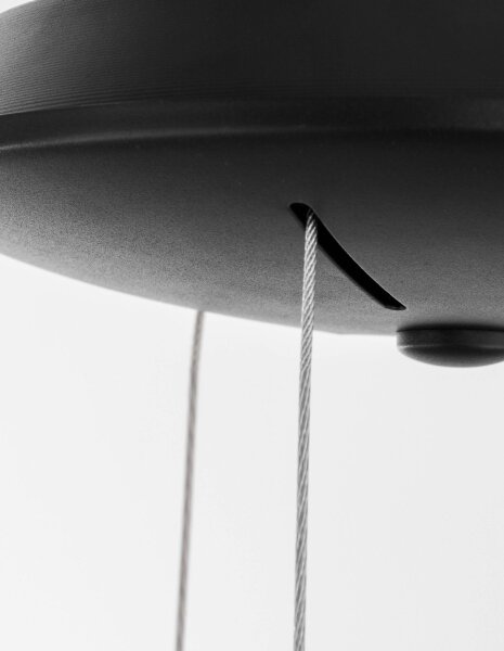 LED Hängelampe Ø 38 cm dimmbar Schwarz höhenverstellbar Ring