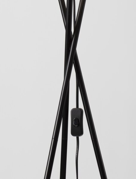 Stehlampe Up Down E27 145 cm Schwarz Stoffschirm PIPER