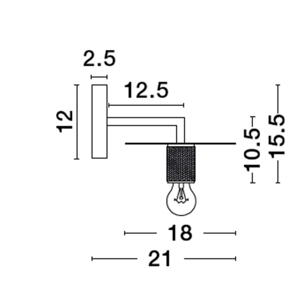 Wandlampe in Gold 15,5 cm hoch E27 Metall POSEY Modern