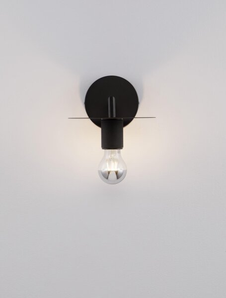 Wandleuchte Metall E27 Schwarz 15,5 cm hoch POSEY Modern
