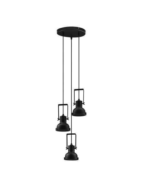 Hängeleuchte Schwarz 24 cm breit E14 höhenverstellbar Retro