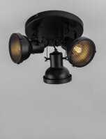 Spotleuchte GU10 Ø 24 cm Schwarz schwenkbar Retro...
